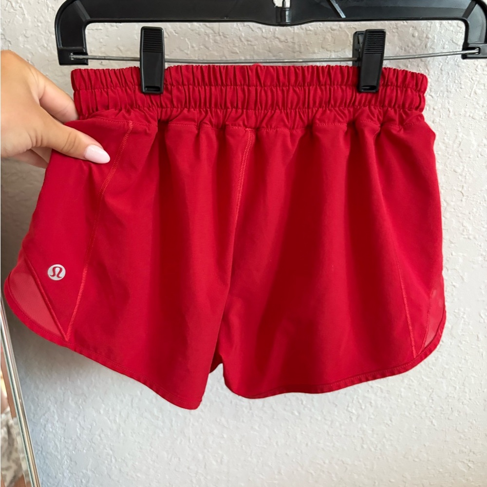 lululemon athletica Red Athletic Shorts Lightweight Elastic Waist
